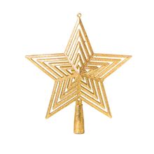 Estrela Ponteira de Natal Vazada - Dourada - 20cm - 1 unidade - Cromus - Magazine 25