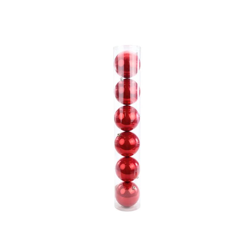 Bola de Natal em Tubo - Vermelho Perolado - 5cm - 6 unidades - Cromus - Magazine 25