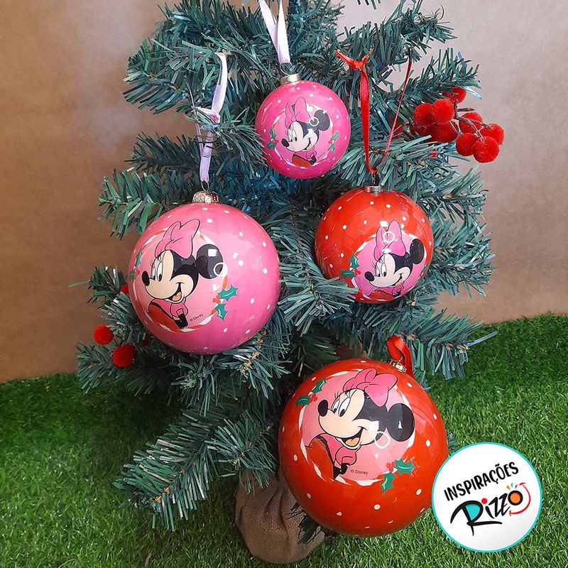 Bola de Natal Disney Original - Minnie - 6cm - 6 unidades - Cromus - Magazine 25