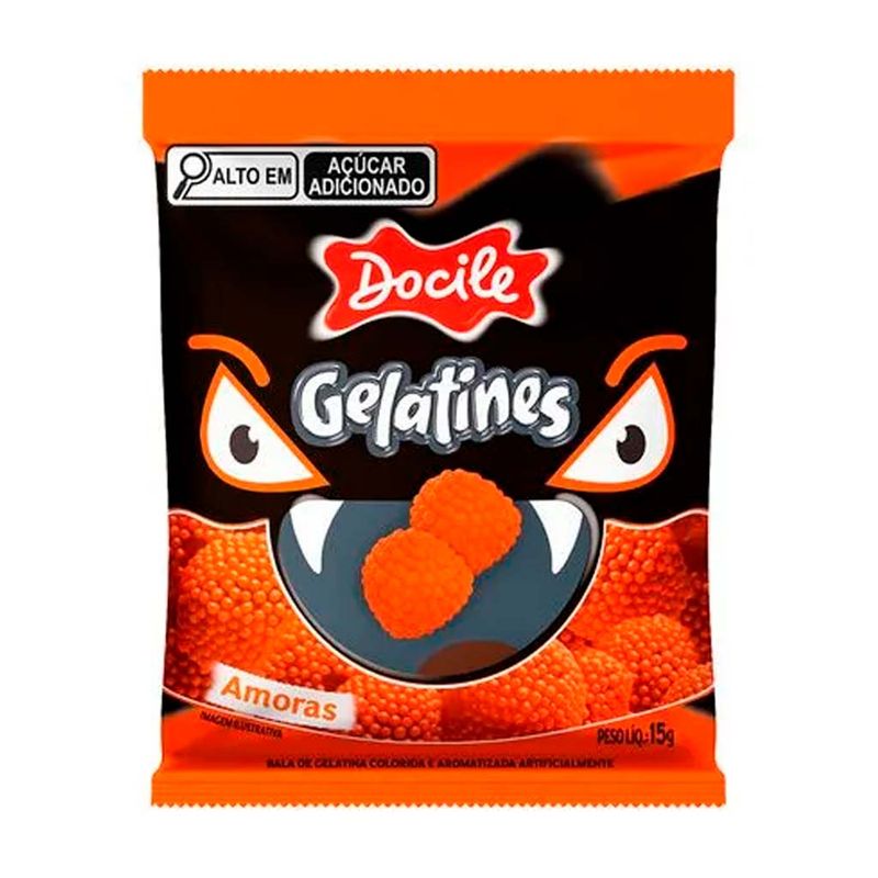 Mini Bala de Gelatina Amora Halloween Gelatines 15g c/12 - Docile