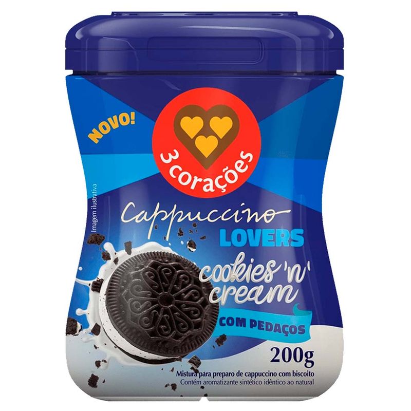 Cappuccino Lovers Cookies n Cream 200g - Três Corações