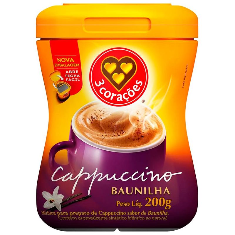 Cappuccino Baunilha 200g - Três Corações