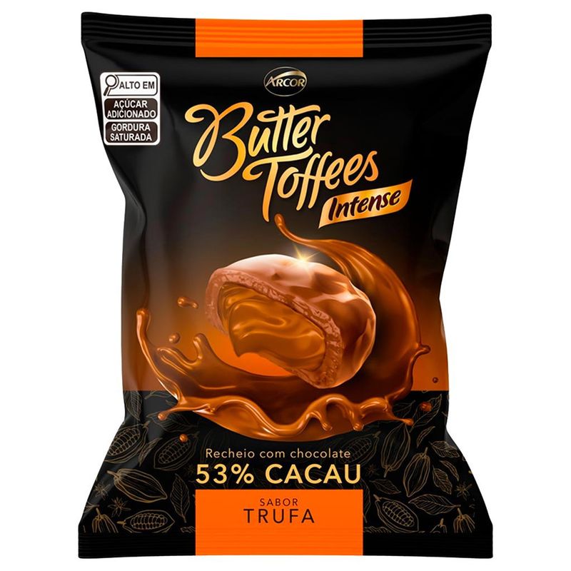Bala Butter Toffees Intense 53% Cacau Trufa 90g - Arcor