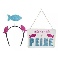 Kit Carnaval Tiara e Placa - Caiu na Rede é Peixe