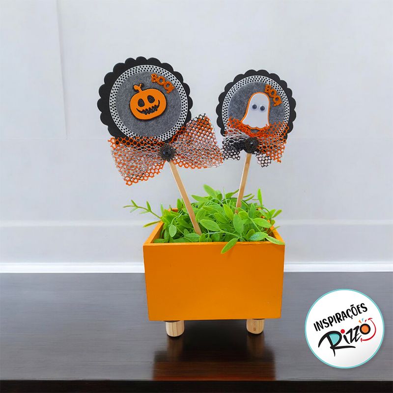 Palito Decorativo Halloween - Abóborinha Boo! - 29cm - 1 unidade - Magazine 25