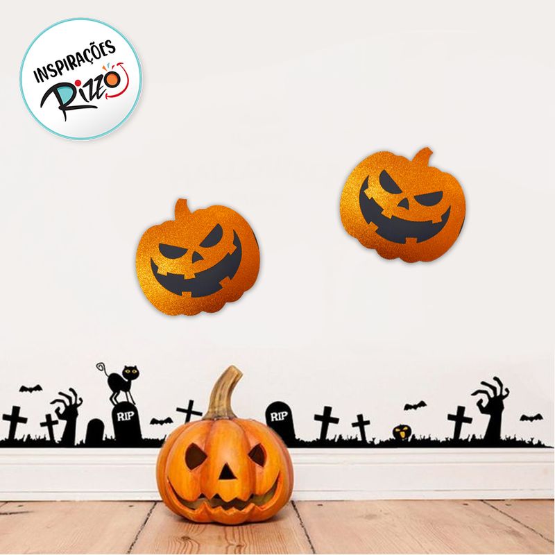 Placa Decorativa em EVA - Abóbora - 39x38cm - 1 unidade - Magazine 25
