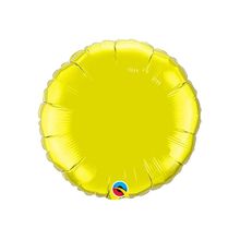 Balão de Festa Microfoil 18" 46cm - Redondo Amarelo Citrino Metalizado - 1 unidade - Qualatex Outlet - Rizzo