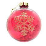 Bola de Natal Glitter - Vermelha - Frases - 10cm - 3 unidades - Magazine 25