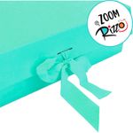 Caixa de Papel Rígido Retangular Verde Agua com Imã e Fita - 1 unidade - Magazine 25