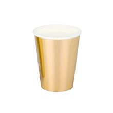 Copo de Papel Biodegradável 270ml - Dourado  - 8 unidades - Rizzo