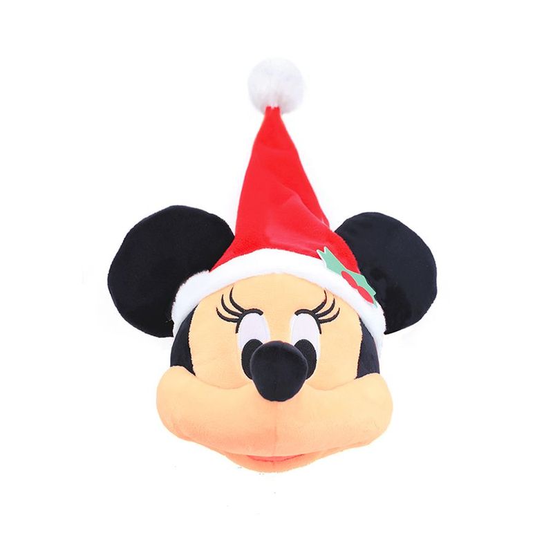 Pelúcia Cabeça Minnie c/ Gorro de Natal - 15 cm - Natal Disney - 1 unidade - Cromus - Magazine 25