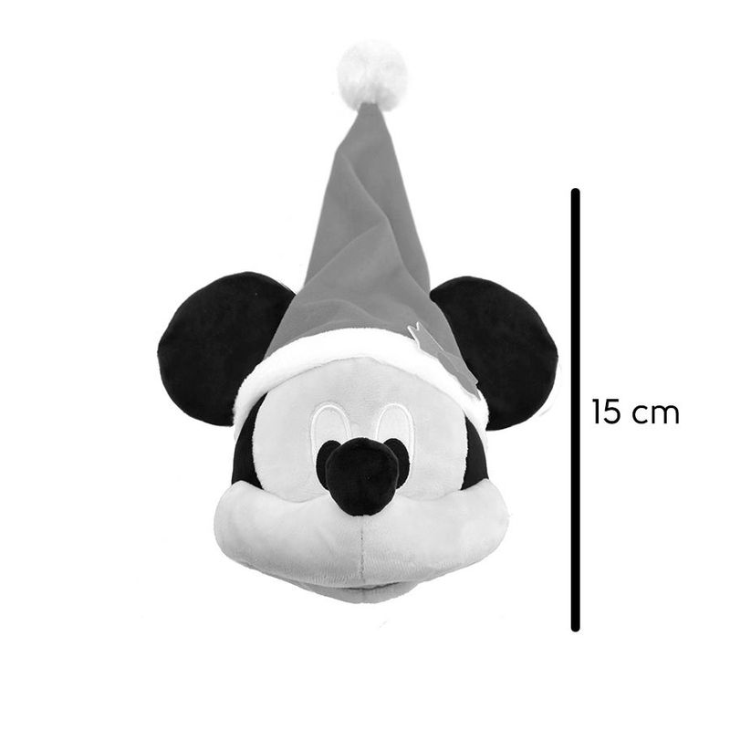 Pelúcia Cabeça Mickey c/ Gorro de Natal - 15 cm - Natal Disney - 1 unidade - Cromus - Magazine 25