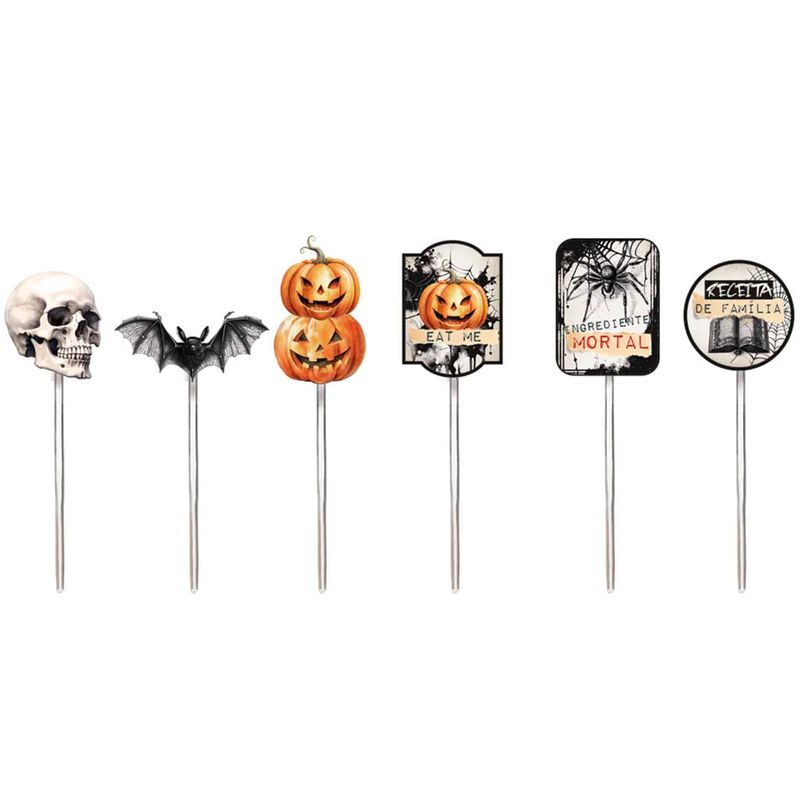 Halloween Pick Decorativo Welcome c/12 - Cromus