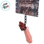 Enfeite Decorativo Halloween - Placa com Pé Pendurado "Butcher Shop"- 38x52cm - 1 unidade - Cromus - Magazine 25