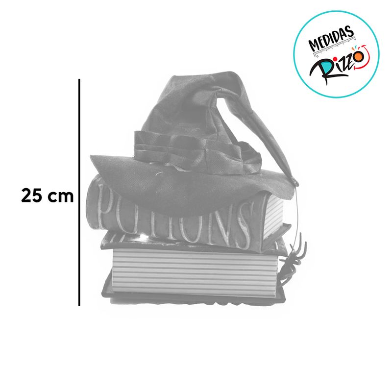 Enfeite Decorativo Halloween - Chapéu e Livros Noites de Terror - 25cm - Som e Movimento - 1 unidade - Cromus - Magazine 25