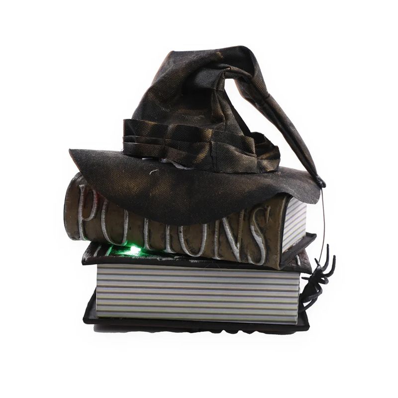 Enfeite Decorativo Halloween - Chapéu e Livros Noites de Terror - 25cm - Som e Movimento - 1 unidade - Cromus - Magazine 25