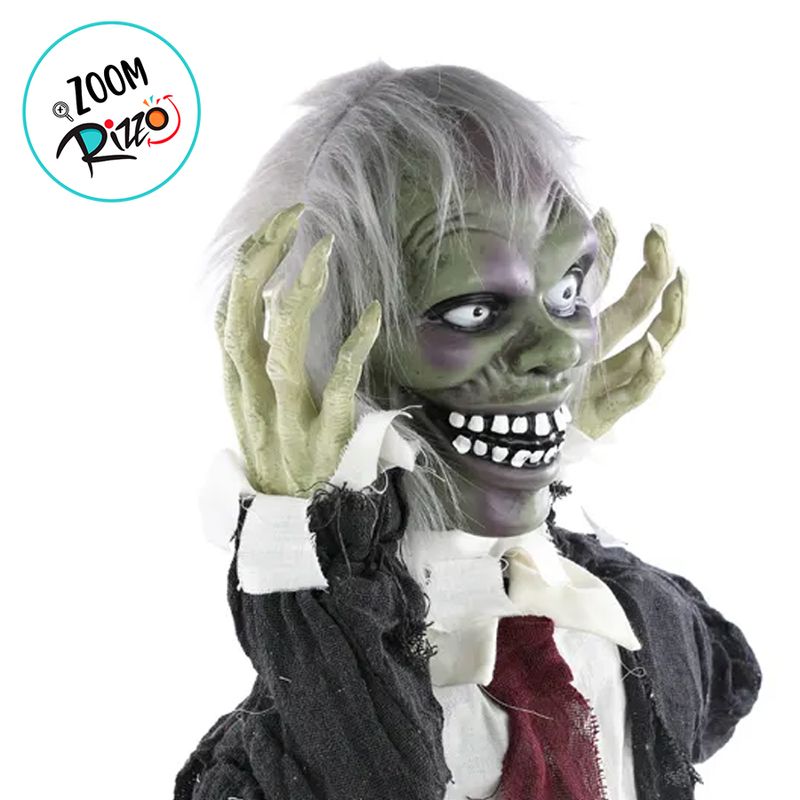 Enfeite Decorativo Halloween - Zumbi Social Ross - 52cm - Som, Luz e Movimento - 1 unidade - Cromus - Magazine 25