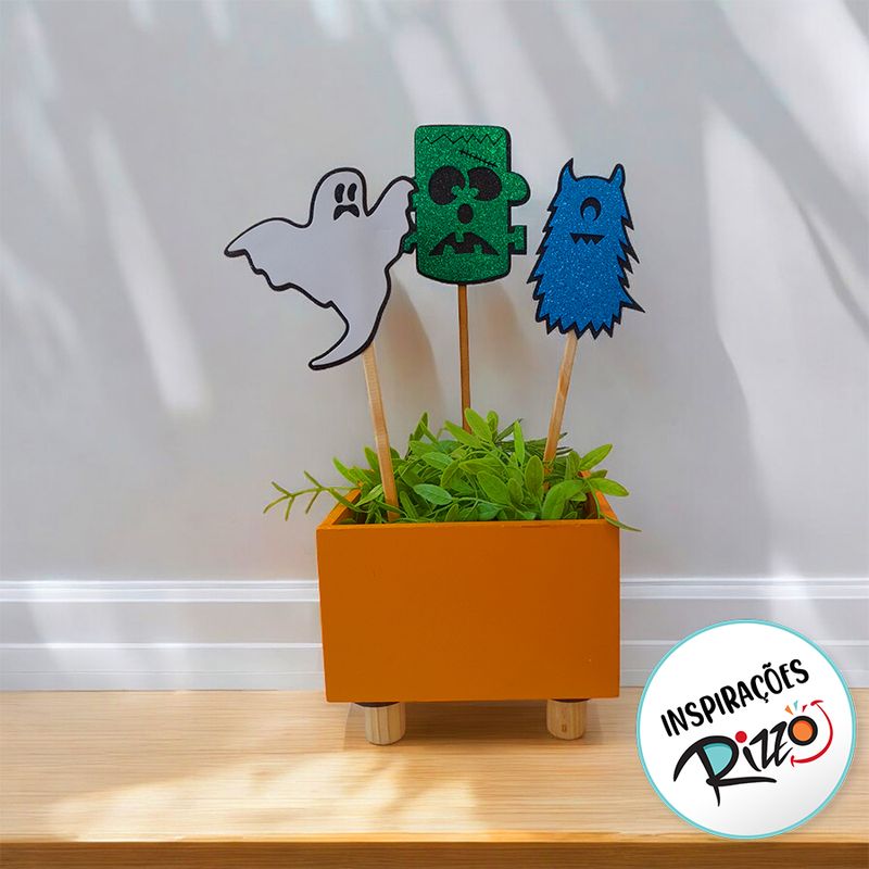 Palito Decorativo Halloween - Fantasma - 28cm - 5 unidades - Magazine 25