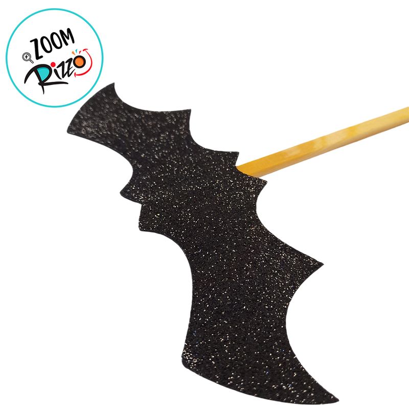 Palito Decorativo Halloween - Morcego com Glitter - 26cm - 5 unidades - Magazine 25