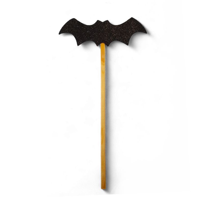 Palito Decorativo Halloween - Morcego com Glitter - 26cm - 5 unidades - Magazine 25