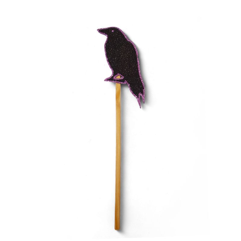 Palito Decorativo Halloween - Corvo - 28cm - 5 unidades - Magazine 25