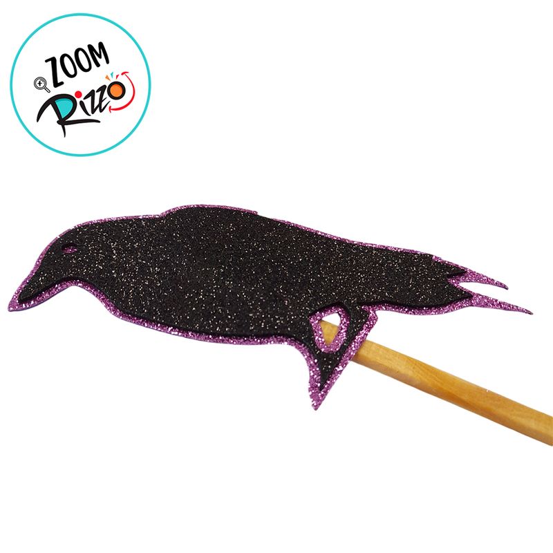 Palito Decorativo Halloween - Corvo - 28cm - 5 unidades - Magazine 25