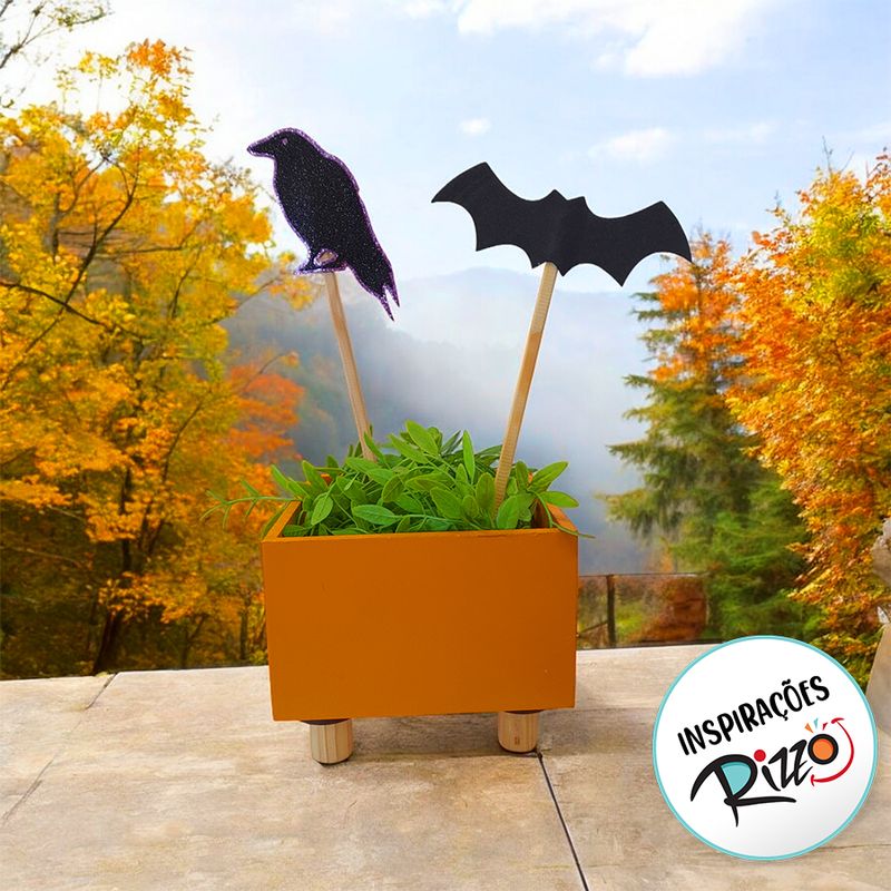 Palito Decorativo Halloween - Morcego - 26cm - 5 unidades - Magazine 25