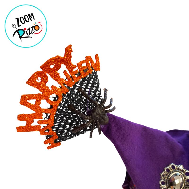 Tiara Chapéu da Bruxa "Happy Halloween" - Roxo - 1 unidade - Magazine 25