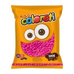 Pastilhas Confeitadas Sabor Chocolate Coloreti Rosa - 500g - 1 unidade - Magazine 25