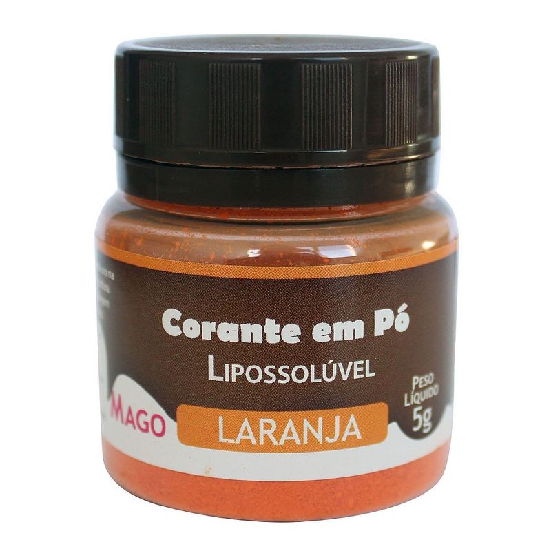 CORANTE EM PÓ PARA CHOCOLATE 5G LARANJA - MAGO