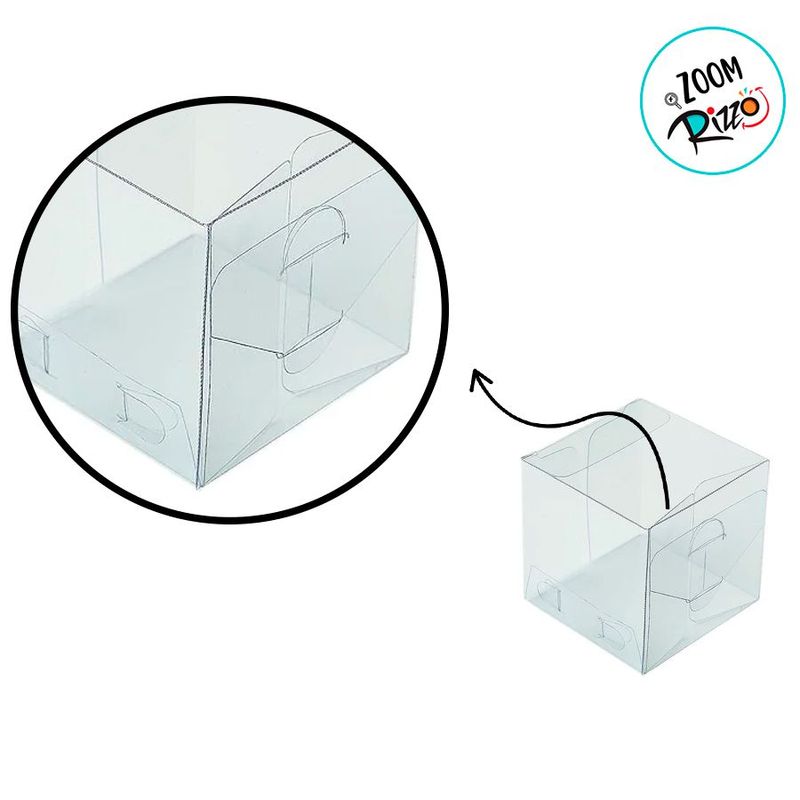 Caixa Cubo Transparente K8 (10cm x 10cm x 10cm)  - 50 unidades - Magazine 25