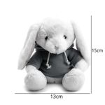 Coelho Pelúcia com Blusa Moletom Capuz - Azul - 15cm - 01 unidade - Cromus Páscoa - Magazine 25