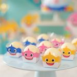 Festa Baby Shark - Forminha para Doce Cachepô MOMMY e DADDY 24 Un