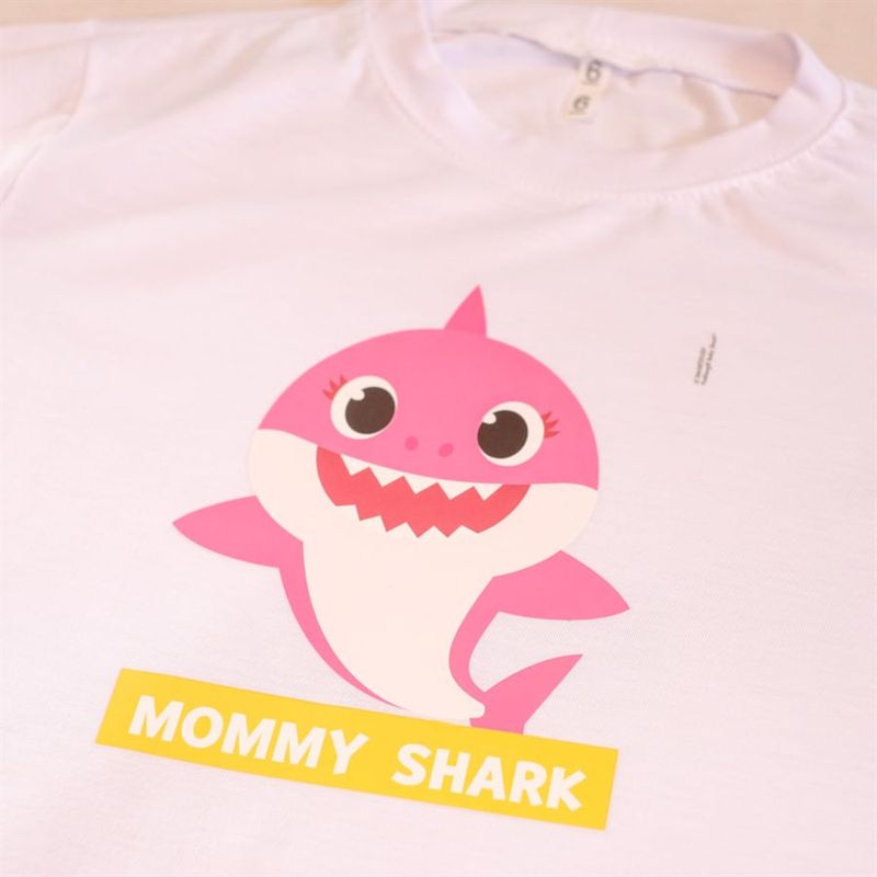 Festa Baby Shark - Cart Transfer para Camisa Mommydaddy Shark com 15x19 - 2 Peças