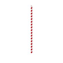 Canudo de Papel Listras Vermelho 22 cm - Pacotes com 100 Unidades