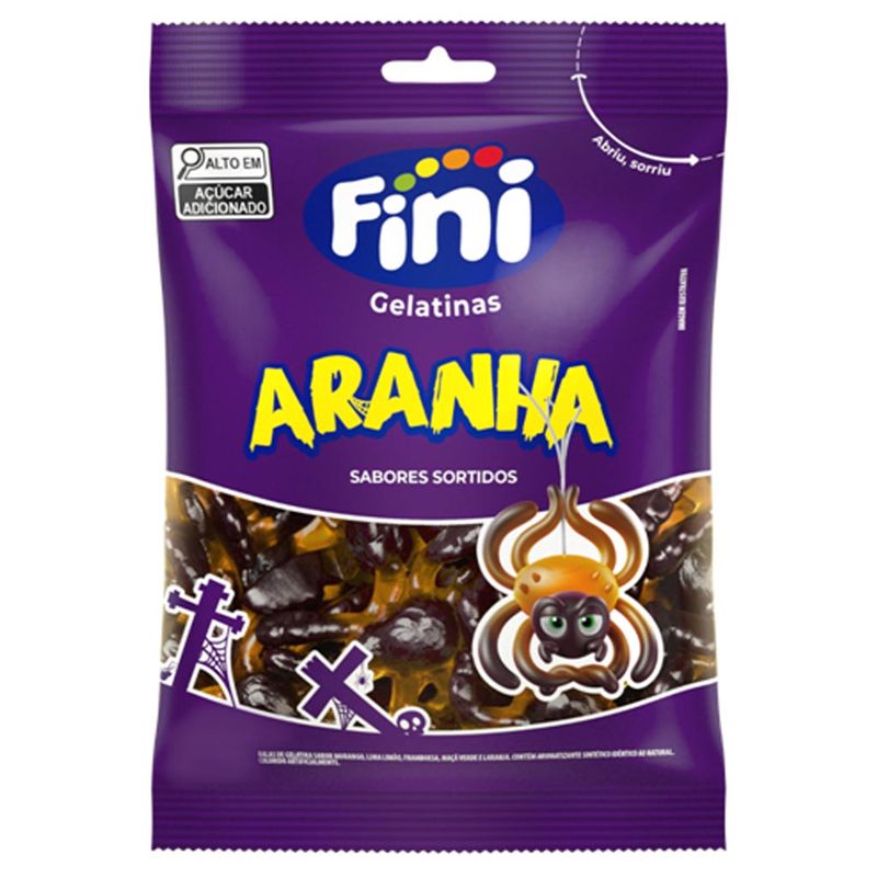 Bala de Gelatina Aranha Pêssego e Amora 250g - Fini