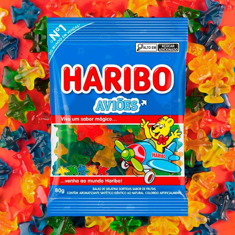 Bala de Gelatina Aviões 80g - Haribo