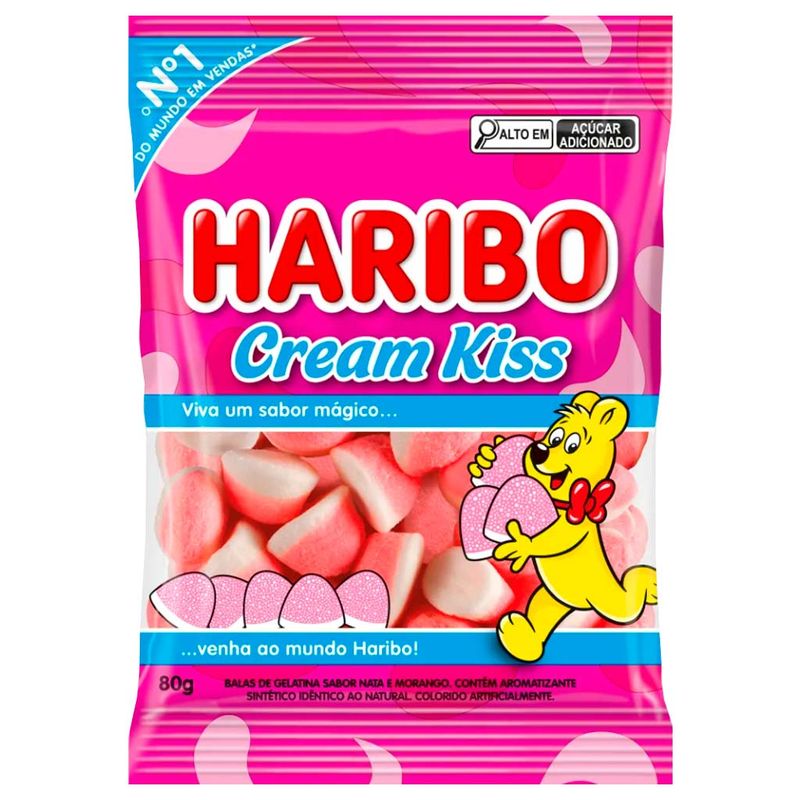 Bala de Gelatina Cream Kiss 80g - Haribo