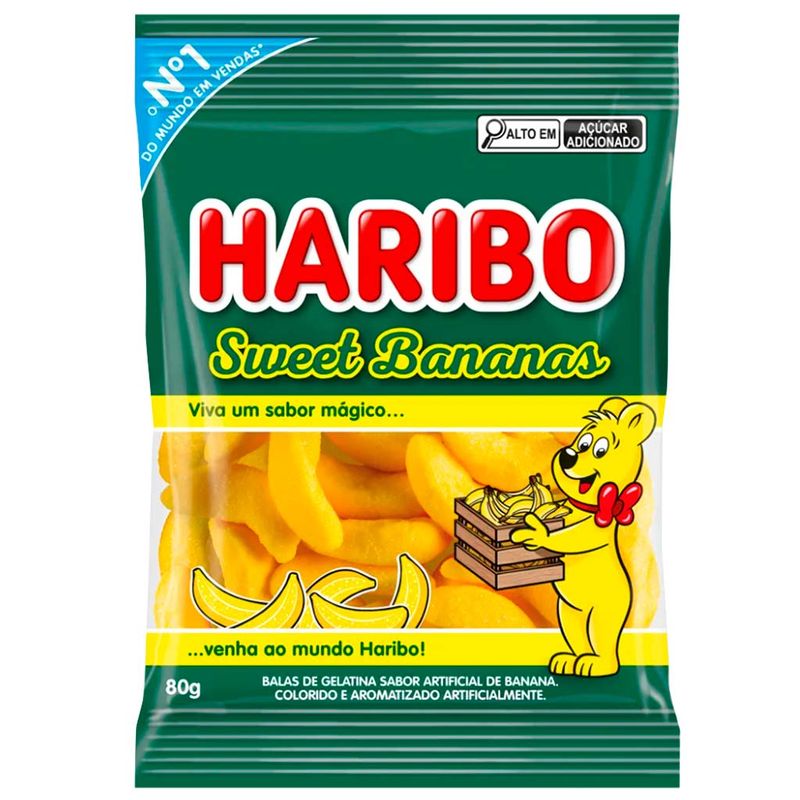 Bala de Gelatina Sweet Bananas 80g - Haribo