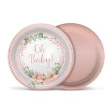 Prato Redondo Oh Baby Girl 18Cm Pt - 8 Un