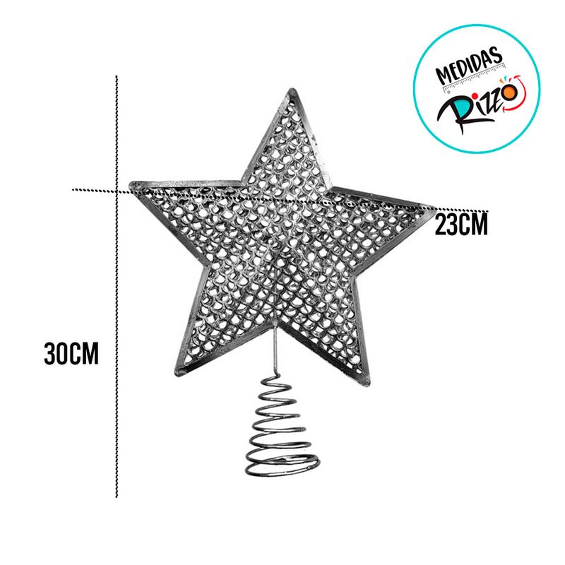 Topo de Árvore de Natal - Estrela Dourada Color Glitter - 30x23cm - 1 unidade - Magazine 25