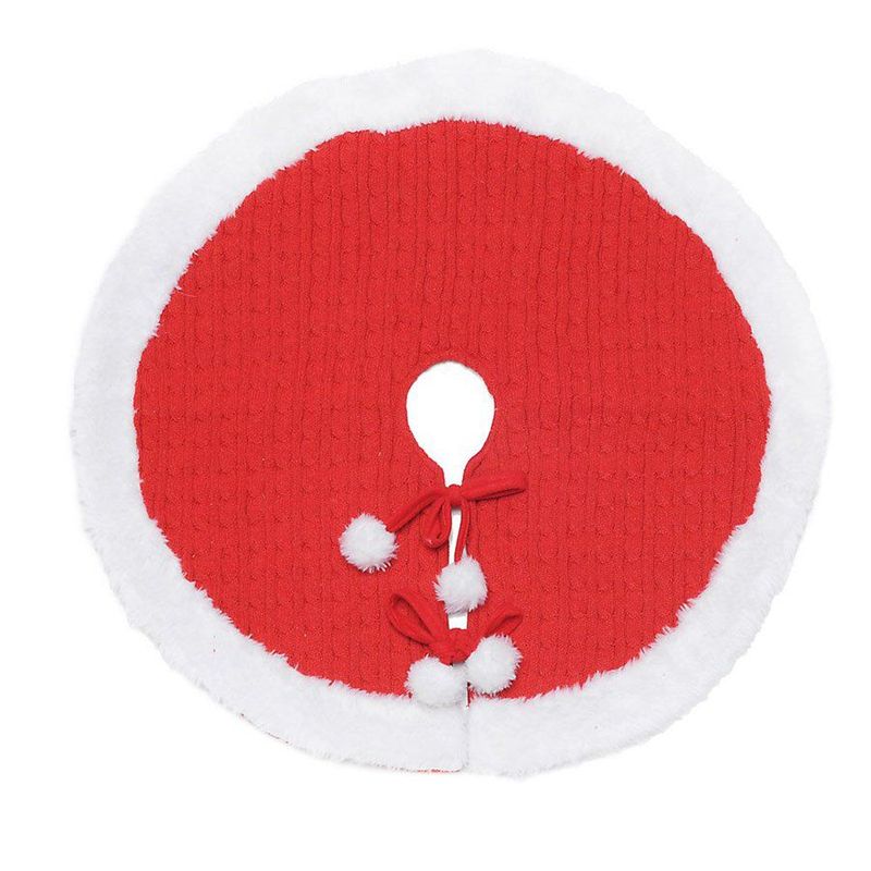 Saia Para Árvore - Pompom - Vermelho/Branco - 90cm - 1 unidade - Cromus - Magazine 25