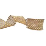 Fita Decorativa - Juta com Poá Dourado - 6,3x914cm - 1 unidade - Magazine 25