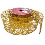 Fita Decorativa - Telada com Glitter Dourado - 6x914cm - 1 unidade - Magazine 25