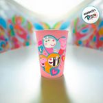 Copo Plástico Peppa Pig Coração - Rosa Escuro - 320ml - 1 unidade - Plasútil - Magazine 25