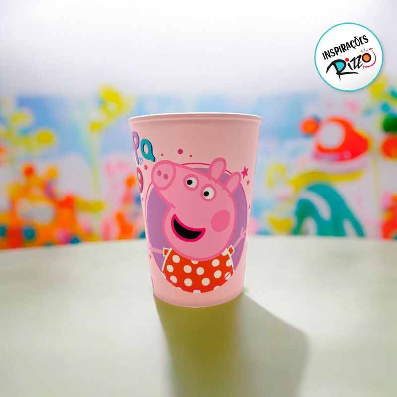 Copo Plástico Peppa Pig - Rosa Claro - 320ml - 1 unidade - Plasútil - Rizzo