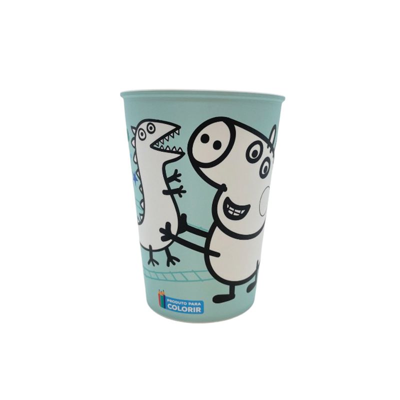 Copo Plástico Peppa Pig - Dinossauro - 320ml - 1 unidade - Plasútil - Rizzo