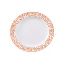 Prato Descartável Raso Redondo Premium Rose Gold - 19cm - 6 unidades - Rizzo