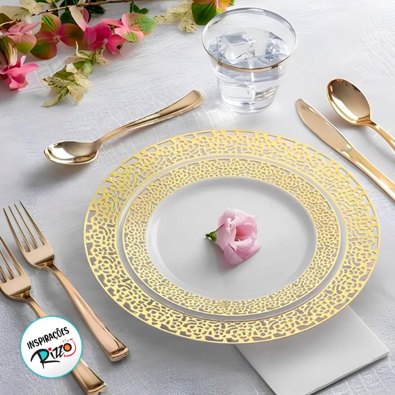 Prato Descartável Raso Redondo Premium Prata - 19cm - 6 unidades - Magazine 25