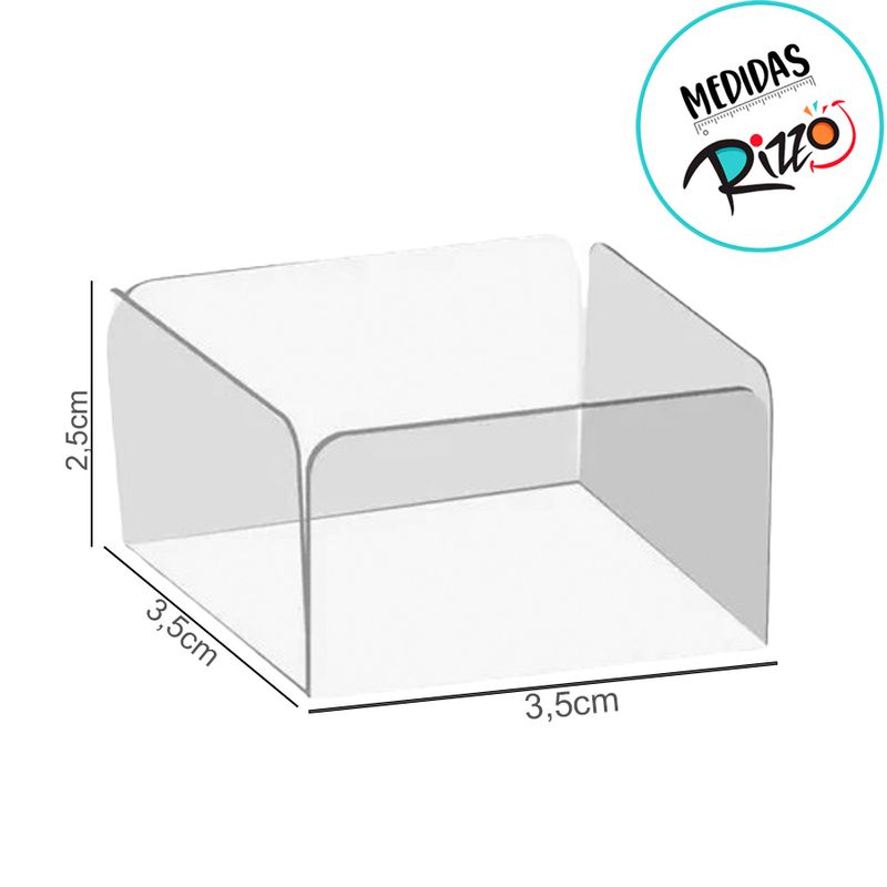 Forminha para Doces 4 Pétalas Quadrada (3,5x3,5x2,5cm) Transparente - 50 unidades - ASSK - Magazine 25